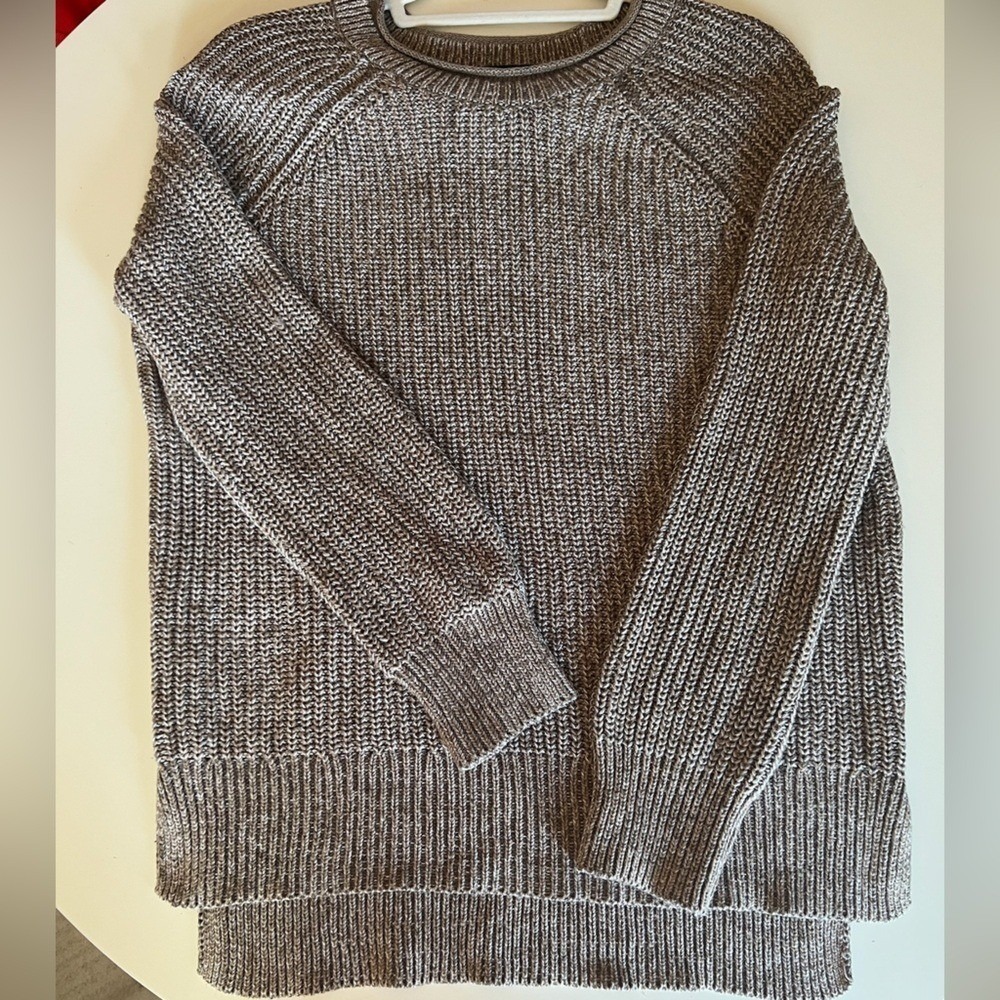 Ellen Tracy Womens Tan Marled Raglan Sleeve Crew Neck Sweater Small - Picture 10 of 10